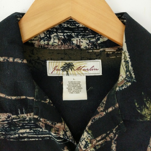 Joe Marlin | Earth Tones Hawaiian Tiki Button Up - Picture 5 of 7